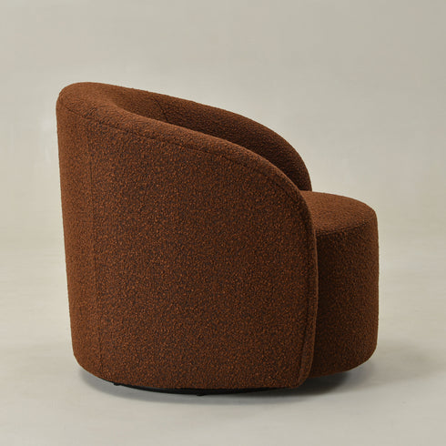 Everitte Bouclé Swivel Barrel Chair - Modern Swivel Chair | Swivel Accent Chairs | Kinwell Furniture | Swivel Armchairs
